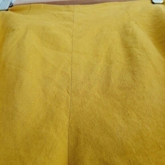 LEITH | Nordstrom Linen Blend High Waisted Yellow Shorts Sz S - Picture 9 of 11